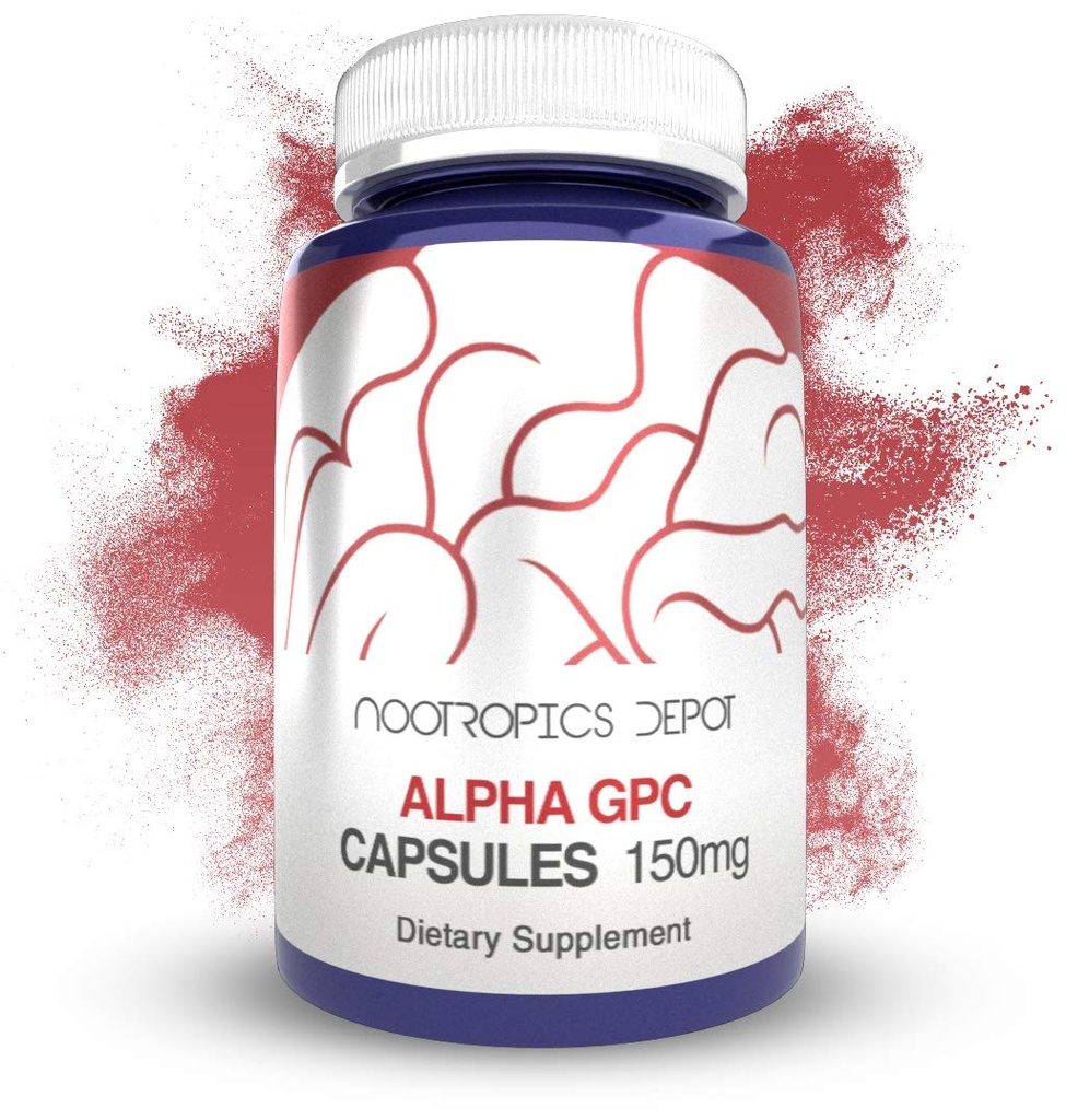Nootropics Depot 알파 GPC 캡슐 | 150mg | 180 Count | Cholinergic Supplement | 뇌 건강 보충 | 건강한 뇌 기능 지원 | 향상된 Cognition, Memory + Focus