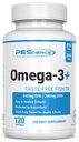 PEScience Omega-3+, 440mg EPA와 240mg DHA 물고기 기름 보충교재, 작은 크기 Softgel, 맛 없음, 60의 서빙에 쉬운