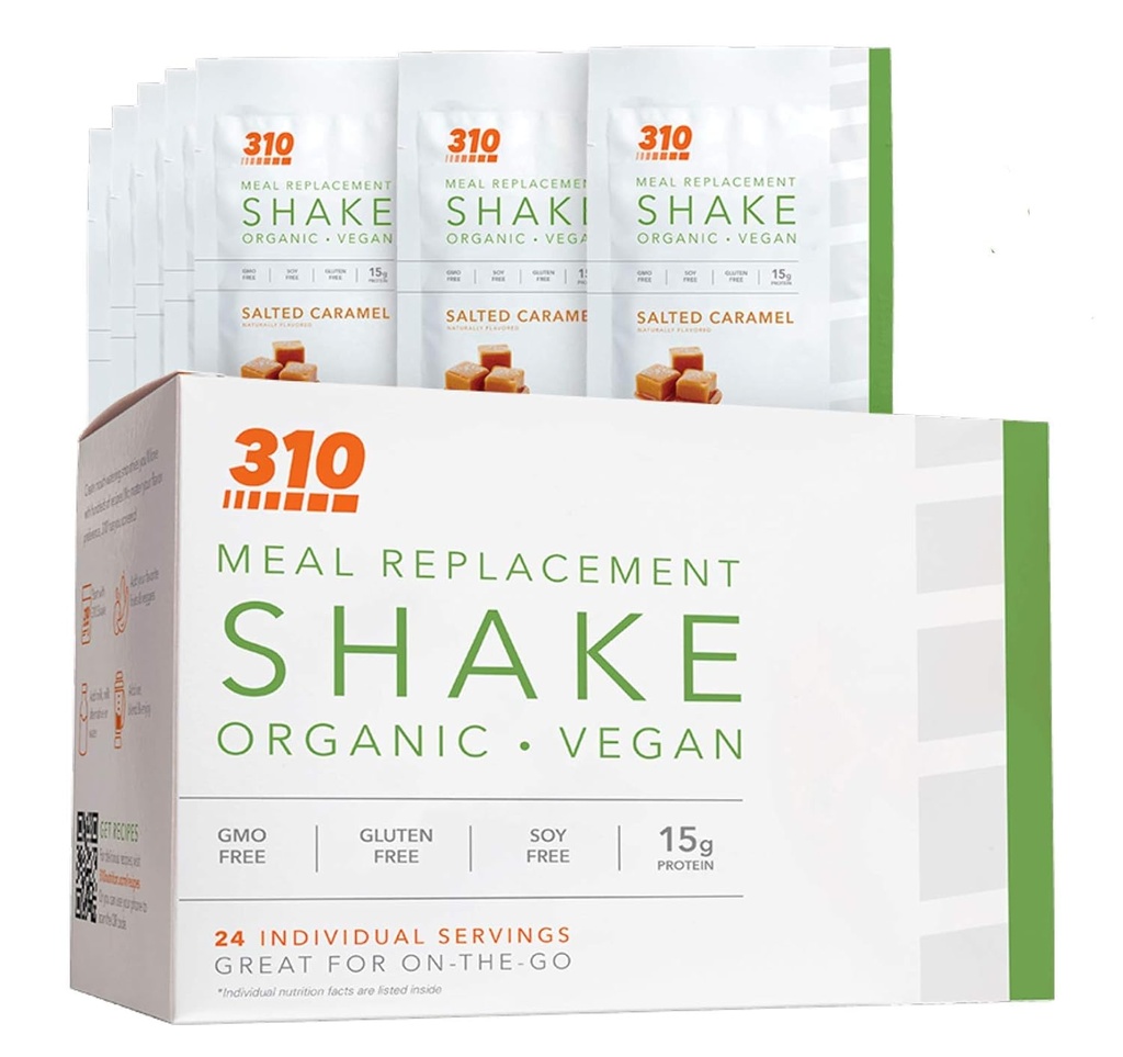 24 CT Organic Shake Box - Vegan Plant Protein Powder and Meal Replacement Shake - 310 Nutrition - 글루텐, 낙농장 및 콩 무료 - 설탕 0g | 케토와 팔라디오 친화적 인 (칼라)