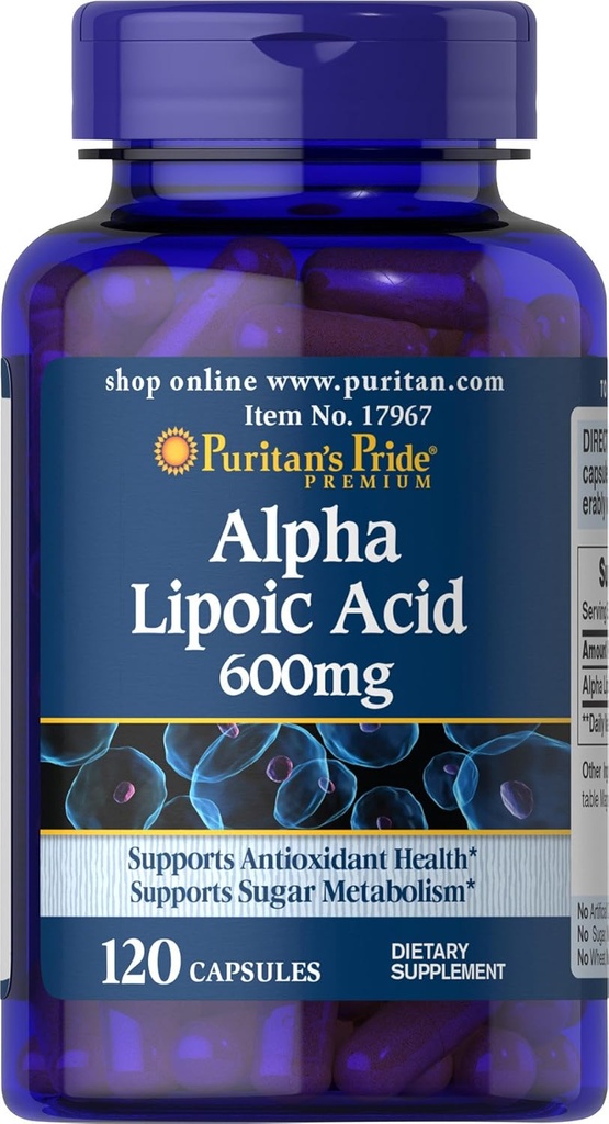 Puritan의 Pride 알파 Lipoic 산 600 Mg, 120 조사