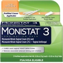 여성을위한 Monistat 3 일 효모 감염 치료, 3 Miconazole Pre-Filled Cream Applicators & External Monistat Anti-Itch Cream Bundle