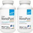 XYMOGEN 오메가 MonoPure 1300EC 번들 - 60 Softgels + 120 Softgels - 3X 큰 흡수를 가진 물고기 기름 - 심장 건강을 위한 DHA EPA 오메가 3 보충교재 + Cognitive 지원