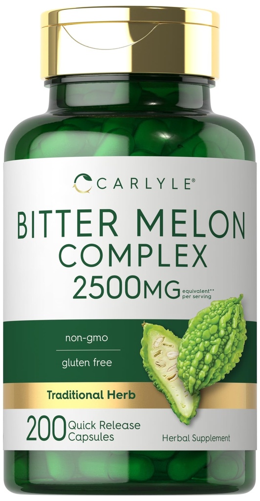 Carlyle Bitter Melon 캡슐 2500 mg | 200 개 | 비 GMO 및 글루텐 무료 추출물 | 복합 보충