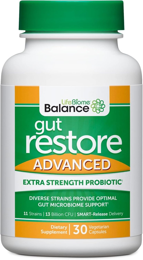 Drew Sinatra의 LifeBiome Gut Restore Advanced, Fermented Botanicals, 11 멀티 Strains, 30 번 매일 캡슐, 채식, 콩, 글루텐 프리와 함께 최대 힘 Microbiome Probiotic
