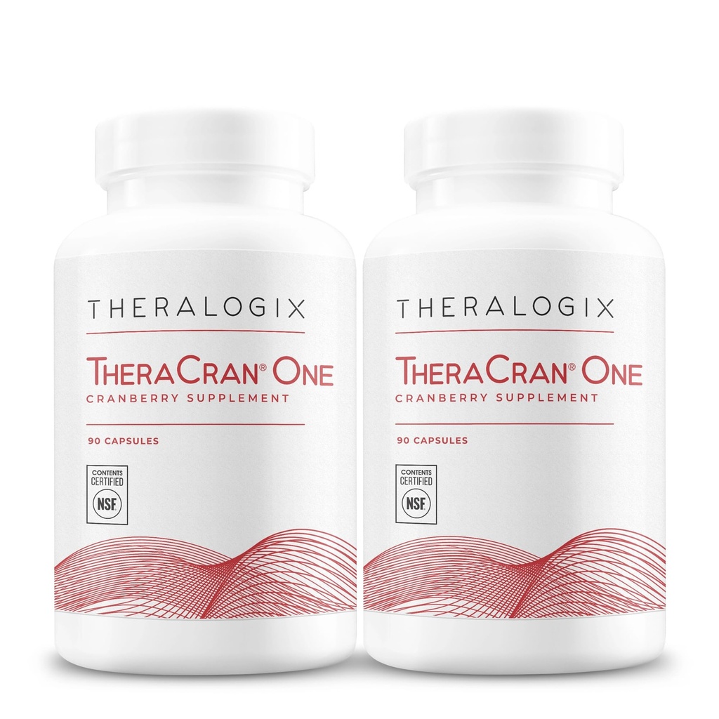 Theralogix TheraCran One Cranberry 캡슐 - 180 일 공급 - Men & Women을위한 Cranberry 보충 - Urinary Tract Health * 지원을위한 크랜베리 알약 - 캡슐 당 36mg PACs - NSF 인증, 180 Coun