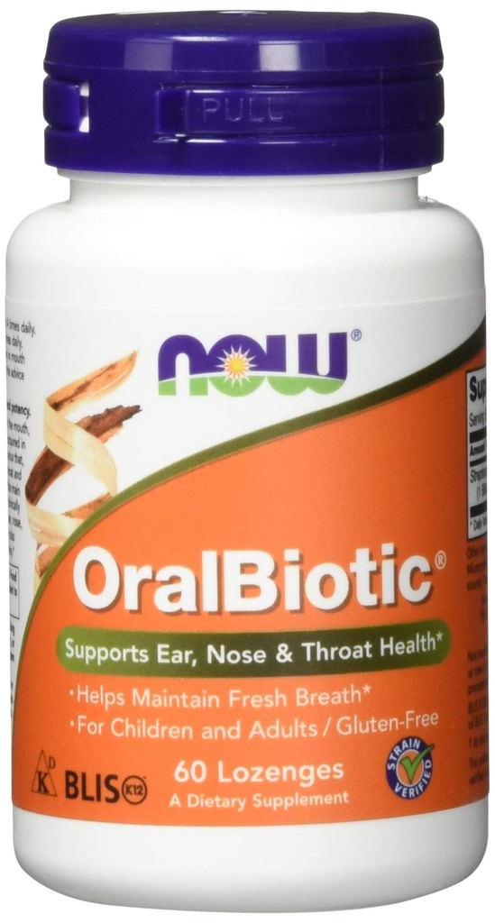 이제 Foods OralBiotic, 성인 및 어린이, 변형 검증, 60 Lozenges 개발