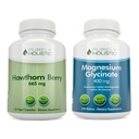 순수 홀리스틱 호손 베리 665mg + 마그네슘 글리세라이드 400mg + 150 캡슐 & 270 정제 - Vegan 번들 - 미국에서 만드는