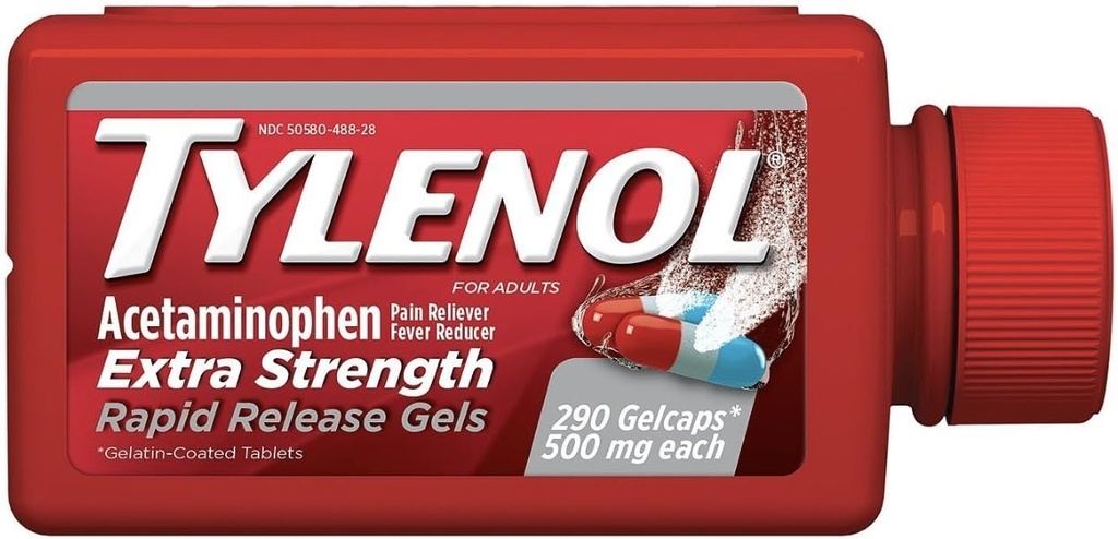 Tylenol 여분 힘 급속한 방출 젤 500 mg - 290 ct.