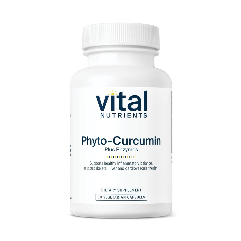 Vital Nutrients Phyto-Curcumin Plus Enzymes | Curcumin Supplements with Phytosome Extract | 근육, 뼈, 간질 및 심장 건강 지원 * | 글루텐, 낙농장, 콩 무료 | 60 캡슐