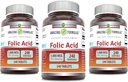 Amazing Formulas Folic Acid 1000 mcg (1 mg) 정제 보충 | 비타민 B9 | Non-GMO | 글루텐 무료 | 미국에서 제작 (240 Count | 3 Pack)