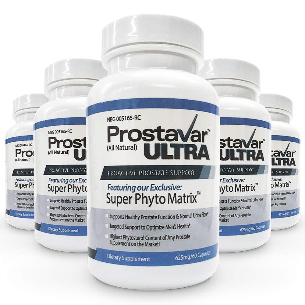 본래 Prostavar Ultra Prostate 지원 600mg 90% Beta-Sitosterol & 포도씨 추출물의 제작자에서 새로운 개량하는 5개의 병