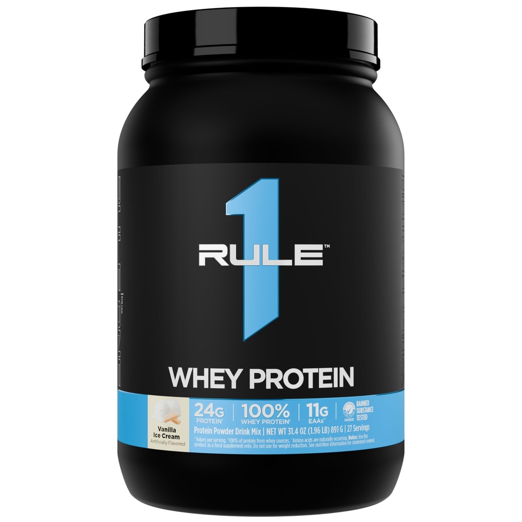 규칙 1 Whey Protein – 24g 자연적인 Occurring EAAs 및 운동 회복 또는 언제든지 사용 (2 파운드 *, 바닐라 아이스크림)를 위한 BCAAs를 가진 All-Whey 근원에서 빠른 행동 단백질