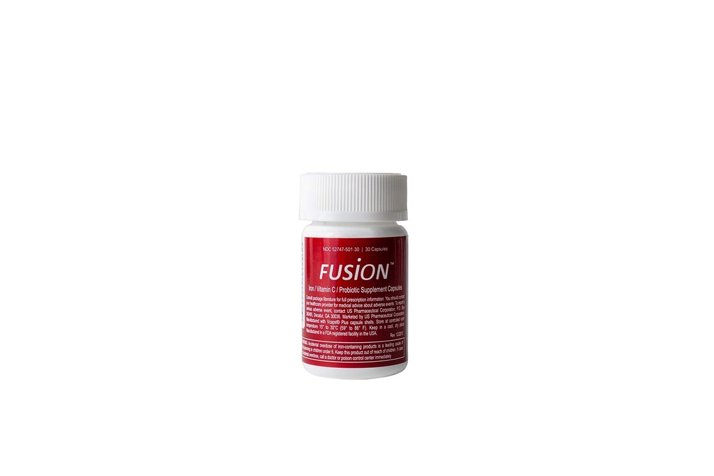 Fusion Iron Supplement - 65 mg Ferrous Fumarate - 65 mg 다당류 철 복합체는 특허 Probiotics 및 비타민 C에 의해 부스트