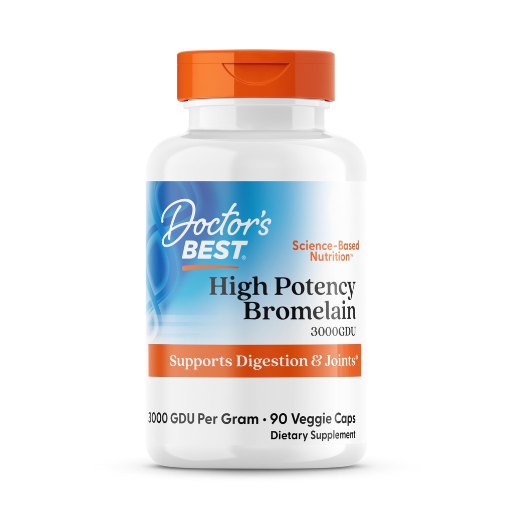 의사의 제일 3000 GDU Bromelain Proteolytic 소화 효소 보충교재, 지원 건강한 소화, 합동 건강, 영양 흡수, 500 mg, 캡슐, 90의 조사 (1의 포장)