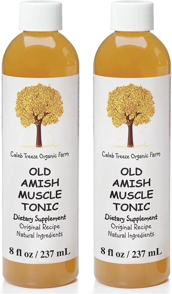 Caleb Treeze Old Amish Muscle Tonic 8 oz, Leg Cramps Relief, Foot Cramps Relief, Restless Leg, Muscle Cramps & Spasm Relief - 2 팩