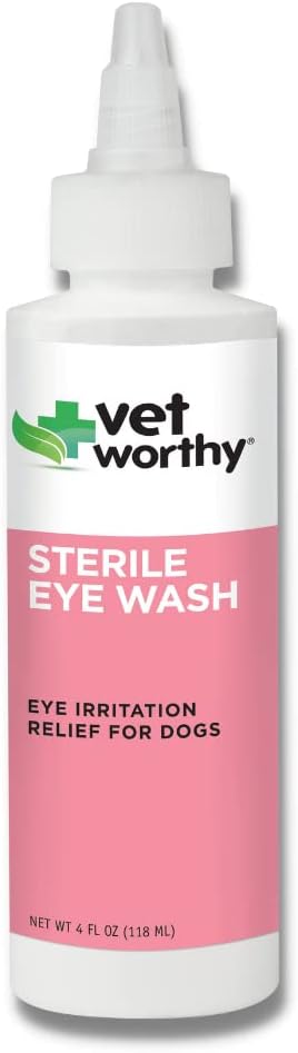 개를위한 Vet Worthy Eye Wash - 눈물 얼룩과 눈 자극을 방지하기 위해 개를위한 Gentle Eye Cleansing Solution - 눈물 얼룩, 먼지 및 눈 방전을위한 개 눈 클리너 - 4oz