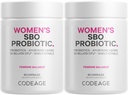 Codeage Women’s Probiotics 보충교재 - 50억 CFUs - SBO Probiotics & Prebiotics - Cranberry - Feminine 건강 - 발효된 식물 혼합, 전체적인 음식 보충교재 - Vegan, Non-GMO - 2 팩