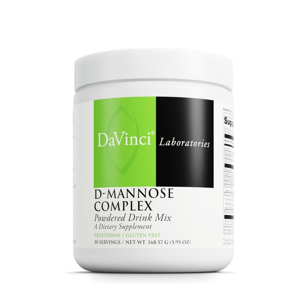 DAVINCI Labs D-Mannose Complex - 분말 음료 혼합 지원 면역 체계 & Urinary Tract Health* - 칼슘, 크랜베리 주스 분말 & Prebiotic Fiber* - 30 서빙 (168.57 g)를 가진 Bladder 건강 원조