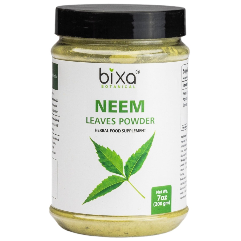 붕사 BOTANICAL Neem 잎 분말 | Azadirachta Indica | 200 그램 / 7 OZ | Ayurvedic Anti Allergic Herbal Supplement | 글루텐 프리, 비 GMO, 증기 치료, 채식.