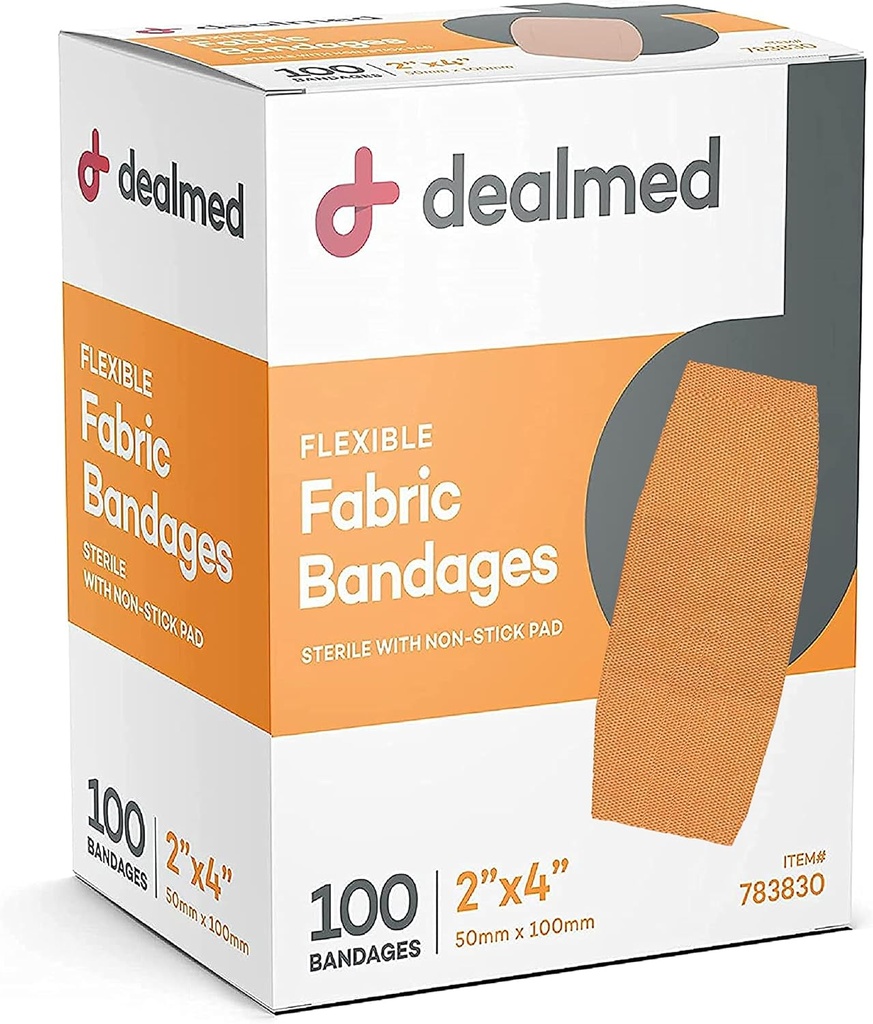 Non-Stick Pad, Latex Free, Wound Care for First Aid Kit, 2" x 4"(박스 100)