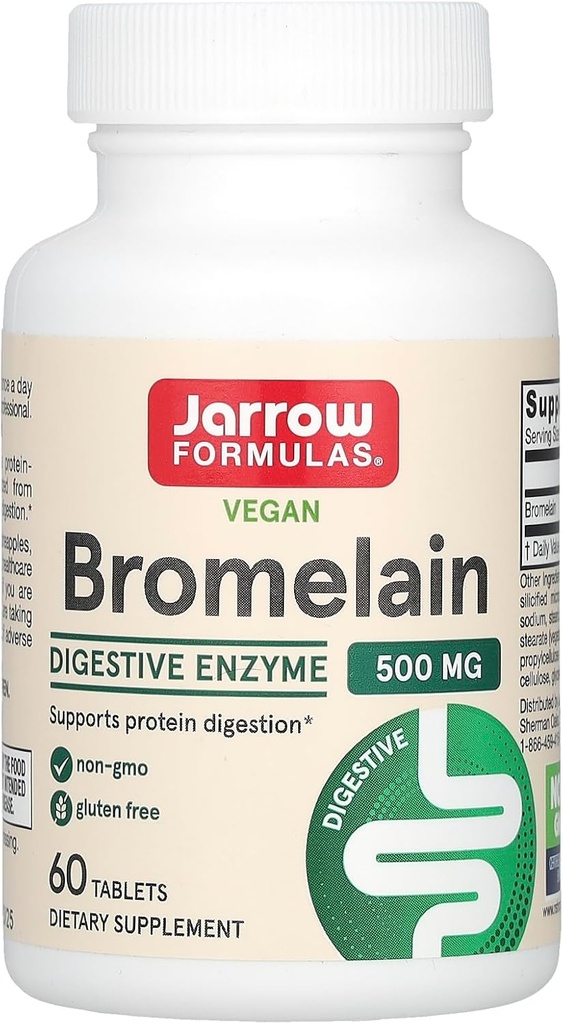 Jarrow Formulas® Bromelain Tablets, 500 mg 다이어트 보충, 60 정제, 60 일 공급