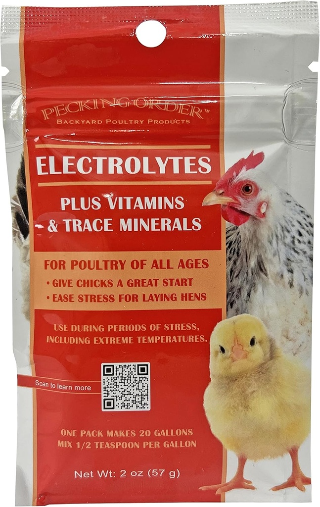 Pecking 순서 Electrolytes Plus Vitamins & Trace Minerals for Chicks & Hens, 황색