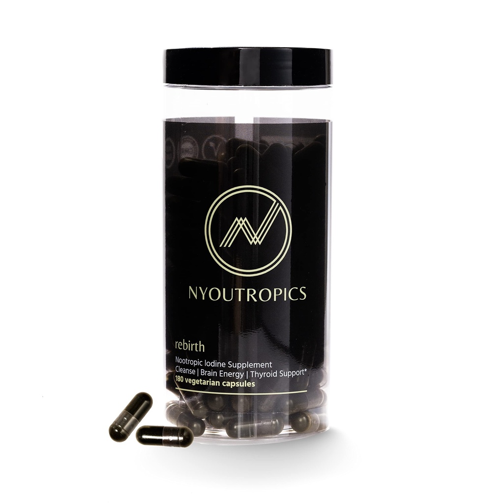 "NYOUTROPICS의 생존 - Nootropic Iodine 보충 (180 Vegan 캡슐), 여성과 남성을위한 뇌 지원 및 갑상선 지원 제공, Non-Accumulating Positive Monovalent Iodine Form"