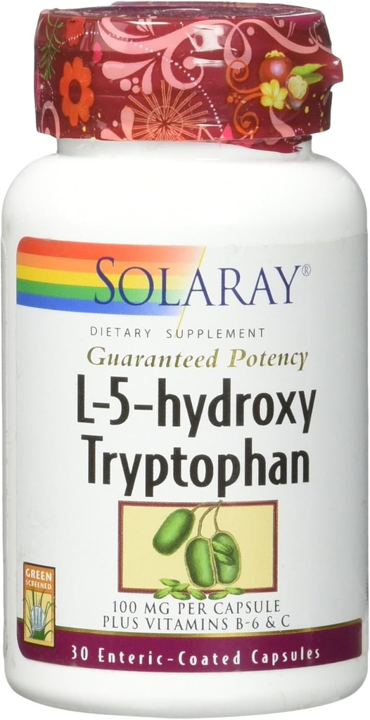 Solaray 보장된 Potency L-5-HTP + B 6 & C 100 mg 캡슐, 30 조사