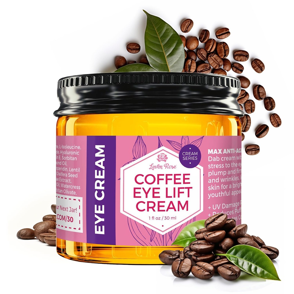 Caffeine 1 oz를 가진 단 하나 로즈 드는 커피 아이 크림 - 어두운 원형과 Puffiness를 위한 자연적인 해결책 - 눈 처리의 밑에 노화 방지