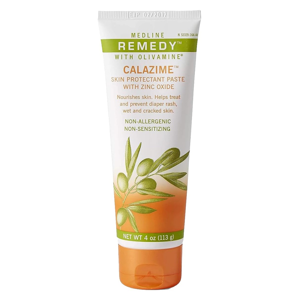 Medline Remedy Olivamine Calazime 피부 Protectant Paste 크림, Diaper Rash, Incontinence, Dermatitis, Psoriasis, Burns, Bites, White, 4 Oz에서 건조한 Chapped와 함께 사용하는