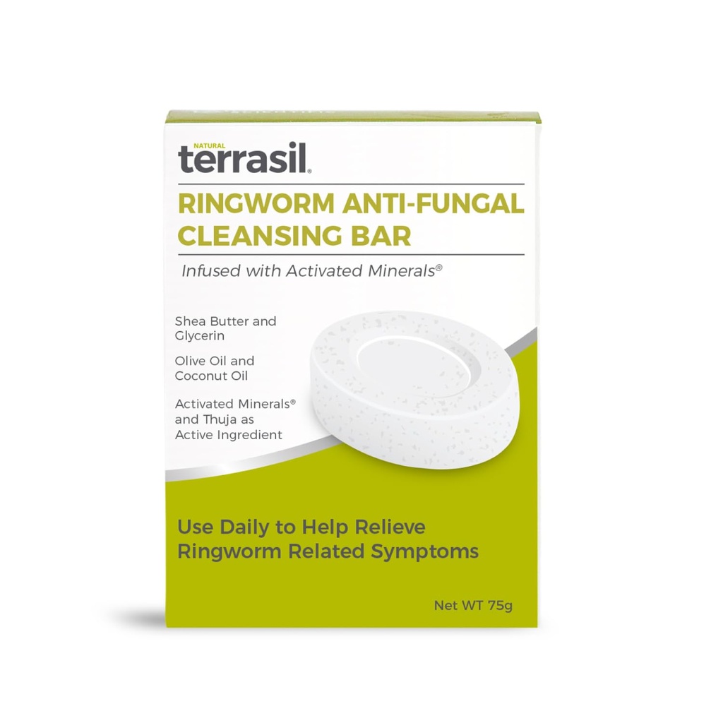 terrasil Antifungal Ringworm Soap (75g) 자연적인 성분을 가진 반지 Worm 비누 막대기는 코코넛 기름 & Shea 버터, 인간 피부 항진균성 비누를 위한 Ringworm 처리를 특색짓습니다, Dermatologist Tested