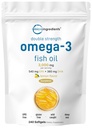 마이크로 성분 오메가 3 생선 기름은 서빙 당 3,000mg, 240 Softgel | 레몬 맛 – Burpless | EPA 540mg + DHA 360mg | 심해 물고기