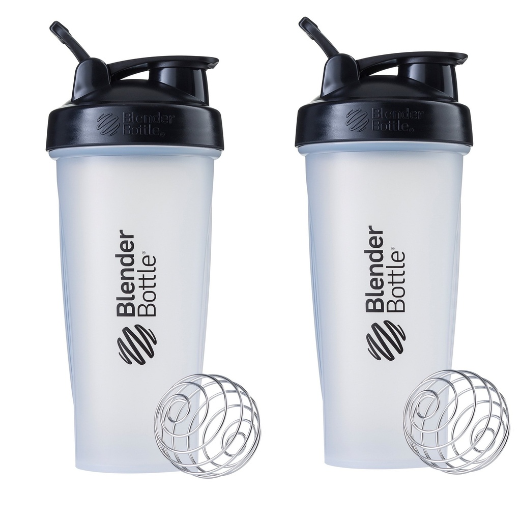 BlenderBottle 고전적인 셰이커 병은 단백질 쉐이크 및 전 운동, 28oz, 명확한/검정 (포장 2)를 위해 완전히 합니다