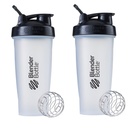 BlenderBottle 고전적인 셰이커 병은 단백질 쉐이크 및 전 운동, 28oz, 명확한/검정 (포장 2)를 위해 완전히 합니다