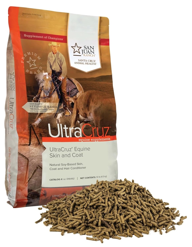 UltraCruz® Equine 피부 및 코트 펠릿, 10 파운드