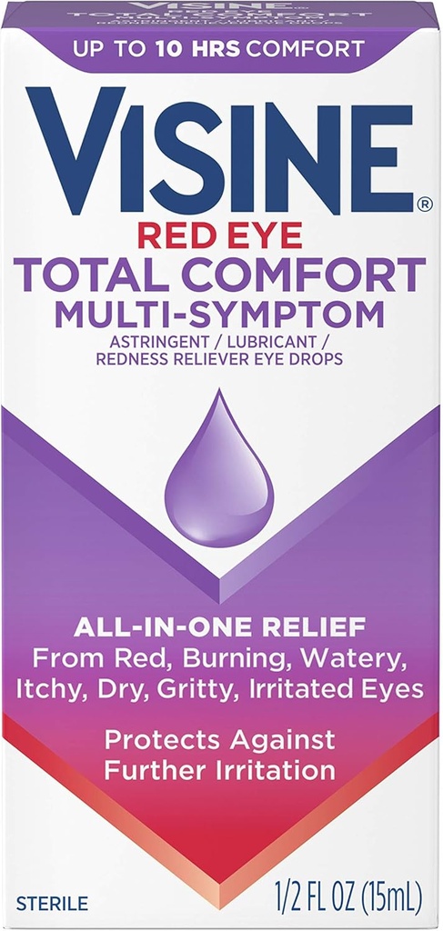Visine Multi-Symptom Eye Drops - Astringent, Lubricant & Redness Reliever for Irritated, 드라이, 레드 아이 - 0.5 fl. oz