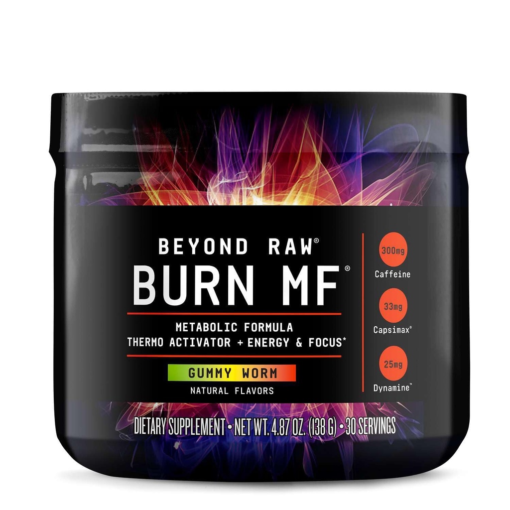 BEYOND RAW Burn MF, 대사 공식, 열 활성제, 지원 에너지와 초점, 거미 Worm, 30 서빙