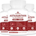 Astaxanthin와 Lycopene 70mg의 Phosphatidylcholine, Lutein 및 Zeaxanthin의 강력한 산화 방지제 보충교재 (180의 캡슐)를 가진 Astaxanthin 보충교재