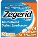 Zegerid OTC 24Hour Heartburn 구호, Omeprazole 20mg + 나트륨 중탄산염을 가진 유일한 Proton 펌프 억제물, 치료 Frequent Heartburn, 14ct 캡슐