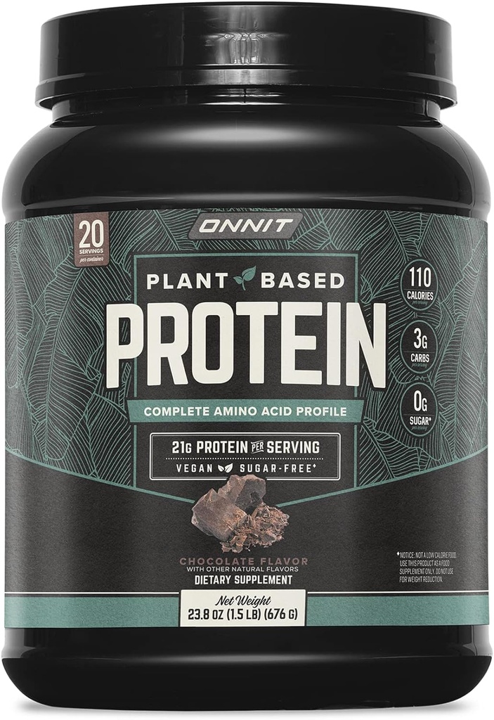 ONNIT 식물 기초 단백질 분말, 초콜렛 맛, 서빙 당 21g 단백질, 채식주의자 및 낙농장은 Tub, 23.8 oz 당 20의 서빙을 가진 규정식 보충교재를 해방합니다
