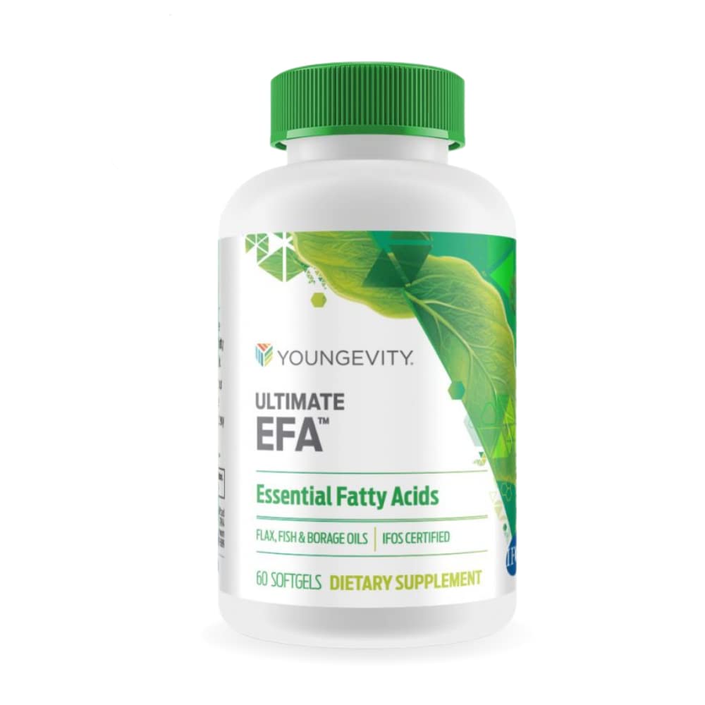 Youngevity Ultimate EFATM – 오메가 3, 6 & 9 보충 | 보르게, 플럭스 & 피시 오일 혼합 | 하트, 두뇌 및 전반적인 건강 지원 | 60 소프트 젤