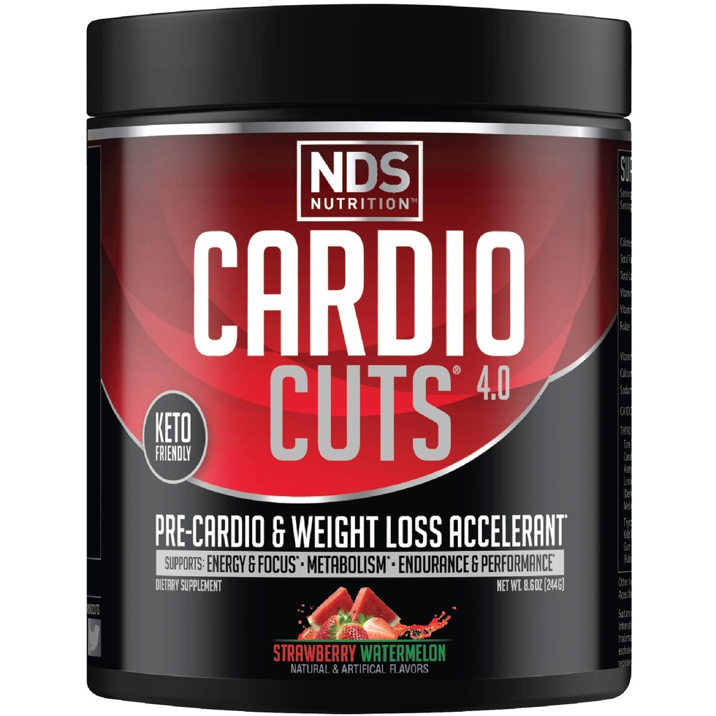 NDS Nutrition 4.0 Pre Workout Supplement - L-Carnitine, CLA, MCT, L-Glutamine 및 Safflower Oil - Strawberry Watermelon (40 서빙)가있는 고급 체중 감량 및 Pre Cardio 공식