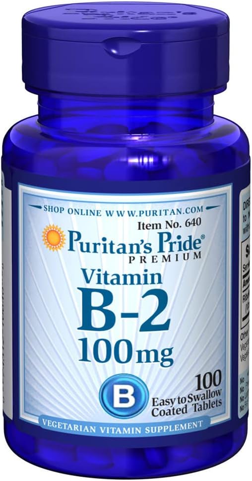 Puritans Pride 비타민 B-2 100 Mg 정제, 100 개