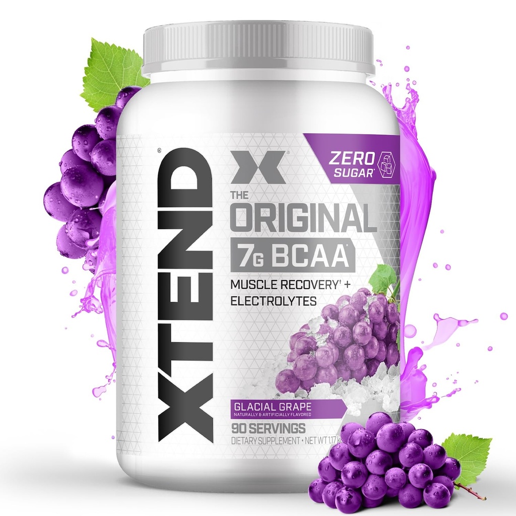 Xtend 본래 BCAA 분말 7g BCAA와 2.5g L 글루타민, 설탕 남자 & 여자를 위한 아미노산을 가진 무료 포스트 운동 근육 회복 음료, 90의 서빙
