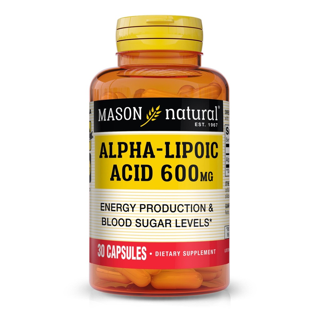 SON NATURAL 알파 Lipoic 산 600mg 서빙 당, 글루텐 자유로운 ALA 보충교재, 30의 캡슐