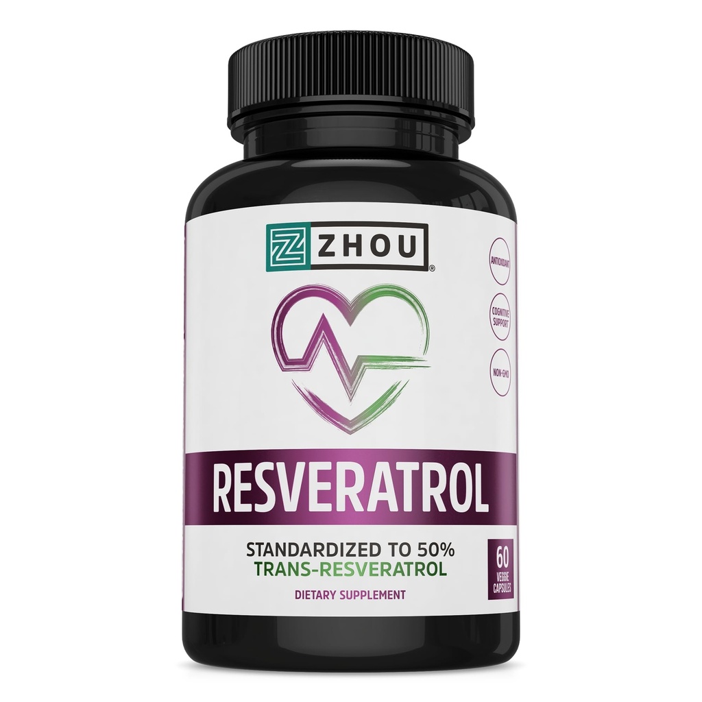 ZHOU Resveratrol: 29: Vcp, (Btl 플라스틱) 1000mg 60ct