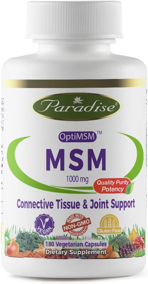 파라다이스 MSM. 100 % OPTIMSM Original Worldwide 특허 성분. - 100 % 천연 추출물 - Harsh Chemicals 또는 용매 없음 - 100 % American Made!