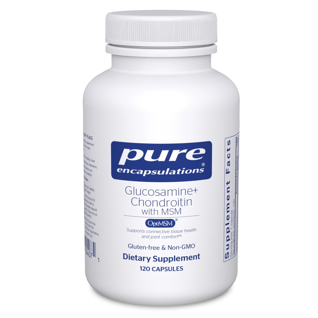 MSM을 가진 순수한 캡슐 Glucosamine Chondroitin - 합동 건강 & 정상적인 연골 형성을 지원하십시오* - Enzyme 활동을 유지하십시오 - 글루텐 자유로운 & 비 GMO - 120의 캡슐