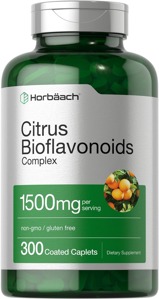 Horbäach Citrus Bioflavonoids 보충교재 | 1500mg | 300의 모자 | 채식주의자, 비 GMO 및 글루텐 자유로운 공식 | 가치 크기