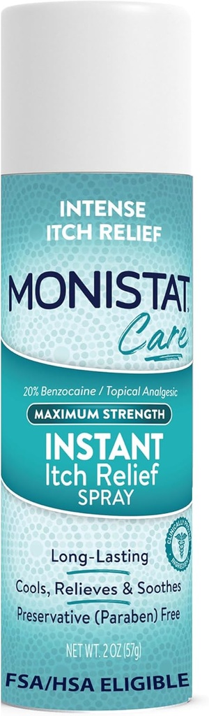 여성을위한 Monistat Instant Itch Relief, Feminine Care Spray, Intense Vaginal Itch의 구호, 2 Oz